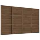 Spacepro Shaker 4 Wardrobe Door Kit Carini Walnut Framed- 4x 3 Panel Shaker