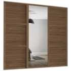 Spacepro Shaker 3 Wardrobe Door Kit Carini Walnut Framed- 2x 3 Panel Shaker & 1x1 Panel Mirror