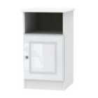 Ready Assembled Berryfield 1-Door 1- Drawer Bedside Table - White