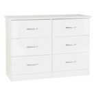Seconique Nevada 6 Drawer Chest - White Gloss
