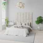 Aspire Easymount Wall Mounted Upholstered Panels Modular Diy Headboard In Mirazzi Velvet Fabric Pearl (pack Of 2)