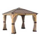 Sunjoy Curtain SOMA for Cedar wood Gazebo - 273cm x 273cm, Khaki