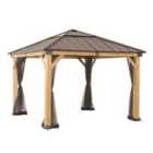 Sunjoy Netting SOMA for Cedar wood Gazebo - 393cm x 335cm, Khaki