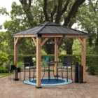 Sunjoy Cedar wood Gazebo RAPI - 273cm x 273cm, Anthracite