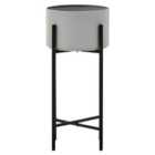 Interiors by PH Large Grey And Black Floor Standing Planter