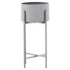 Interiors by PH Small White And Black Floor Standing Planter