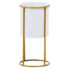 Interiors by PH Small White And Gold Floor Standing Planter