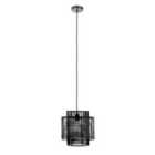 Interiors by Premier Jaya Black Rattan Overlapping Pendant Lamp