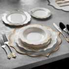 Konigtum 24Pcs New Bone China Victoria Dinner Set