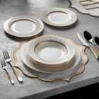 Konigtum 24Pcs New Bone China Round Dinner Set