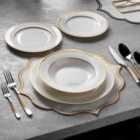 Konigtum 24pcs New Bone China Round Dinner Set