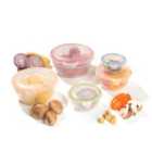 Locknlock 5Pce Container Set - Round Bowls Nestable With Col Seals 2.1Lt/1.4Lt/850Ml/480Ml/250Ml