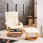 Artemis Home Modena Swivel Recliner And Footstool - Cream