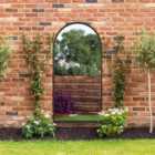 The Arcus - Black Framed Arched Garden Wall Mirror 71'' X 35'' (180CM X 90CM)
