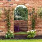 The Arcus - Gold Framed Arched Garden Wall Mirror 71'' X 35'' (180CM X 90CM)