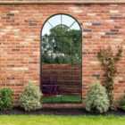 The Arcus - Antique Black Framed Arched Window Garden Mirror 71''x33.5'' 180x85CM