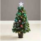 3ft Multi-Coloured/Multi-Function LED Fibre-Optic Tabletop Christmas Tree
