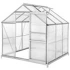 Tectake Greenhouse In Aluminium & Polycarbonate W/ Foundation - Small