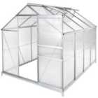 Tectake Greenhouse In Aluminium & Polycarbonate W/ Foundation