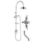 Hudson Reed Triple Exposed Valve & Rigid Riser Kit Chrome / White