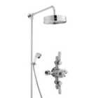 Hudson Reed Triple Exposed Valve & Rigid Riser Kit Chrome / White