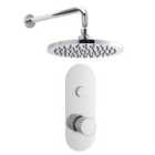 Nuie Concealed Round Thermostatic Push Button Valve & Head Chrome
