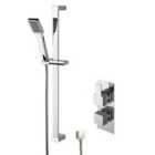 Nuie Concealed Square Thermostatic Twin Valve & Kit Chrome