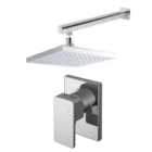 Nuie Concealed Square Manual Valve & Head Chrome