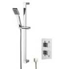 Nuie Concealed Square Thermostatic Twin Valve & Kit Chrome