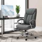 Vinsetto High Back Home Office Chair Swivel Linen Fabric Desk Armchair, Grey