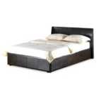 Fusion Storage PU Faux Leather Double Bed Black