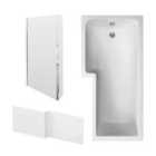 Nuie 1700 Sq Bath, Panel & Chrome Screen Lh