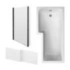 Nuie 1700 Sq Bath, Panel & Black Screen Lh