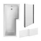 Nuie 1700 Sq Bath, Panel & Black Screen Rh