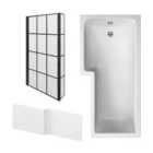 Nuie 1700 Sq Bath, Panel & Black Screen Lh