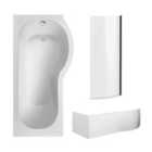 Nuie 1700 P-bath, Panel & Black Screen Rh