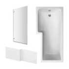 Nuie 1700 Sq Bath, Panel & Chrome Screen Lh