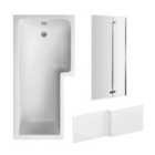Nuie 1700 Sq Bath, Panel & Chrome Screen Rh