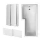 Nuie 1700 Sq Bath, Panel & Chrome Screen Lh