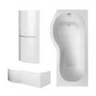 Nuie 1700 P-bath, Panel & Chrome Screen Lh