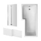 Nuie 1700 Sq Bath, Panel & Chrome Screen Lh