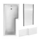 Nuie 1700 Sq Bath, Panel & Black Screen Rh