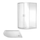 Nuie 1200X800 Chrome Offset Quad & Tray Lh Chrome