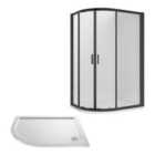 Nuie 1200X800 Black Offset Quad & Tray Lh Black