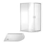 Nuie 1200X800 Chrome Offset Quad & Tray Rh Chrome