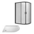 Nuie 1200X800 Black Offset Quad & Tray Rh Black