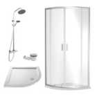 Nuie 900 Chrome Quadrant Tray & Shower Kit Chrome