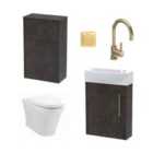 Hudson Reed Juno Wall Hung 440Mm Wc & Tap Metallic Slate
