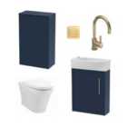 Hudson Reed Juno Wall Hung 440Mm Wc & Tap Electric Blue