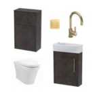 Hudson Reed Juno Wall Hung 440Mm Wc & Tap Metallic Slate